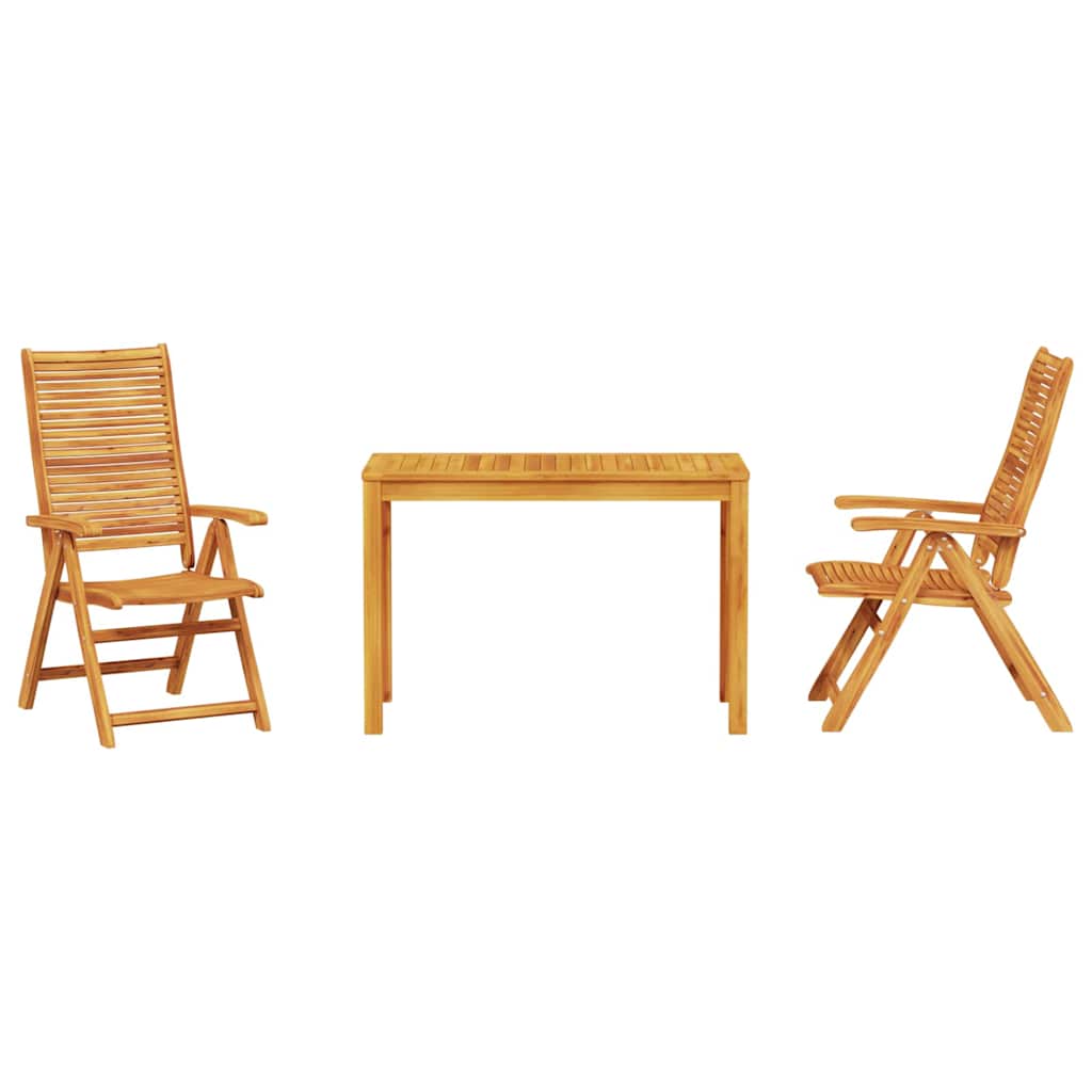 Conjunto de Comedor de Jardín 3 pcs Marrón