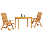 Conjunto de Comedor de Jardín 3 pcs Marrón