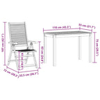 Conjunto de Comedor de Jardín 3 pcs Marrón
