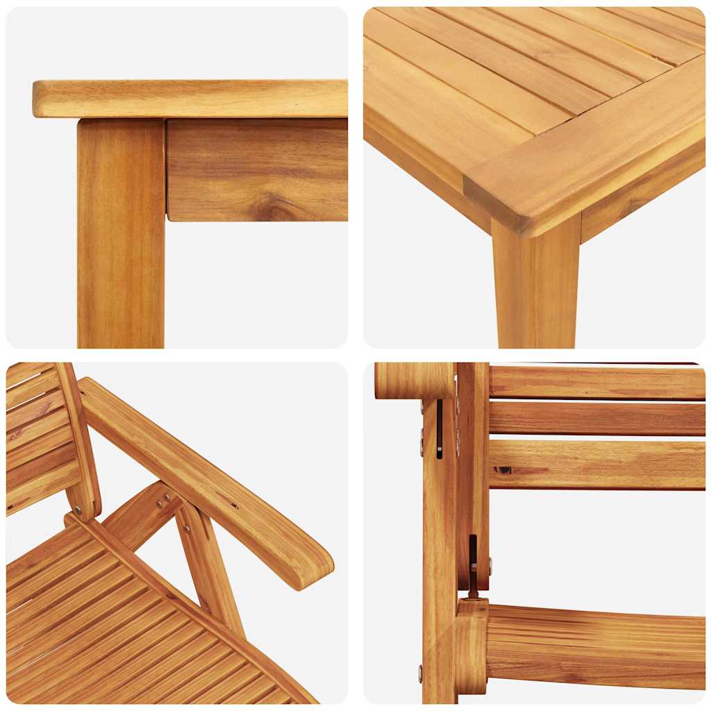 Conjunto de Comedor de Jardín 3 pcs Marrón