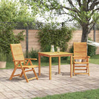 Conjunto de Comedor de Jardín 3 pcs Marrón