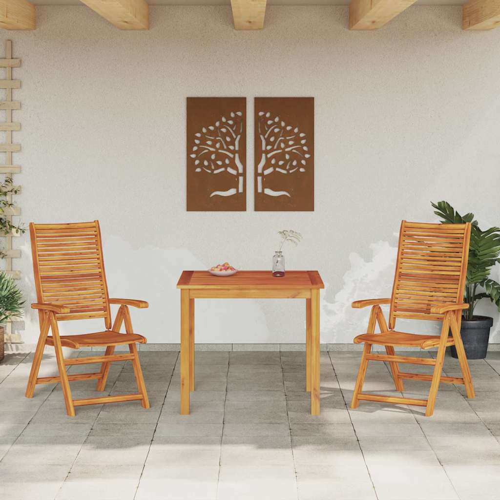 Conjunto de Comedor de Jardín 3 pcs Marrón