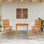 Conjunto de Comedor de Jardín 3 pcs Marrón