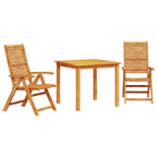 Conjunto de Comedor de Jardín 3 pcs Marrón