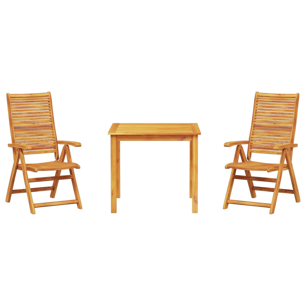 Conjunto de Comedor de Jardín 3 pcs Marrón