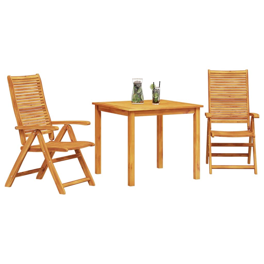 Conjunto de Comedor de Jardín 3 pcs Marrón
