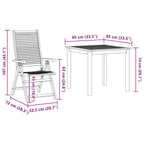 Conjunto de Comedor de Jardín 3 pcs Marrón