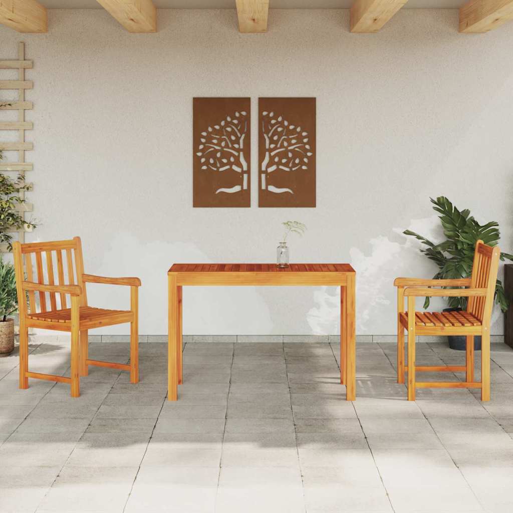 Conjunto de Comedor de Jardín 3 pcs Marrón