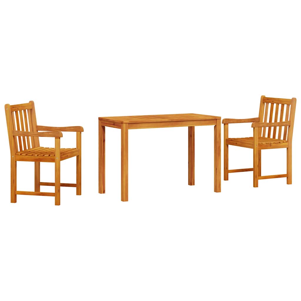 Conjunto de Comedor de Jardín 3 pcs Marrón