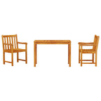 Conjunto de Comedor de Jardín 3 pcs Marrón