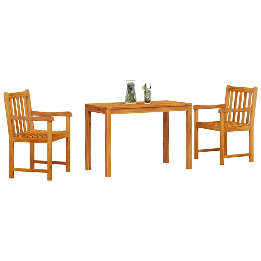 Conjunto de Comedor de Jardín 3 pcs Marrón