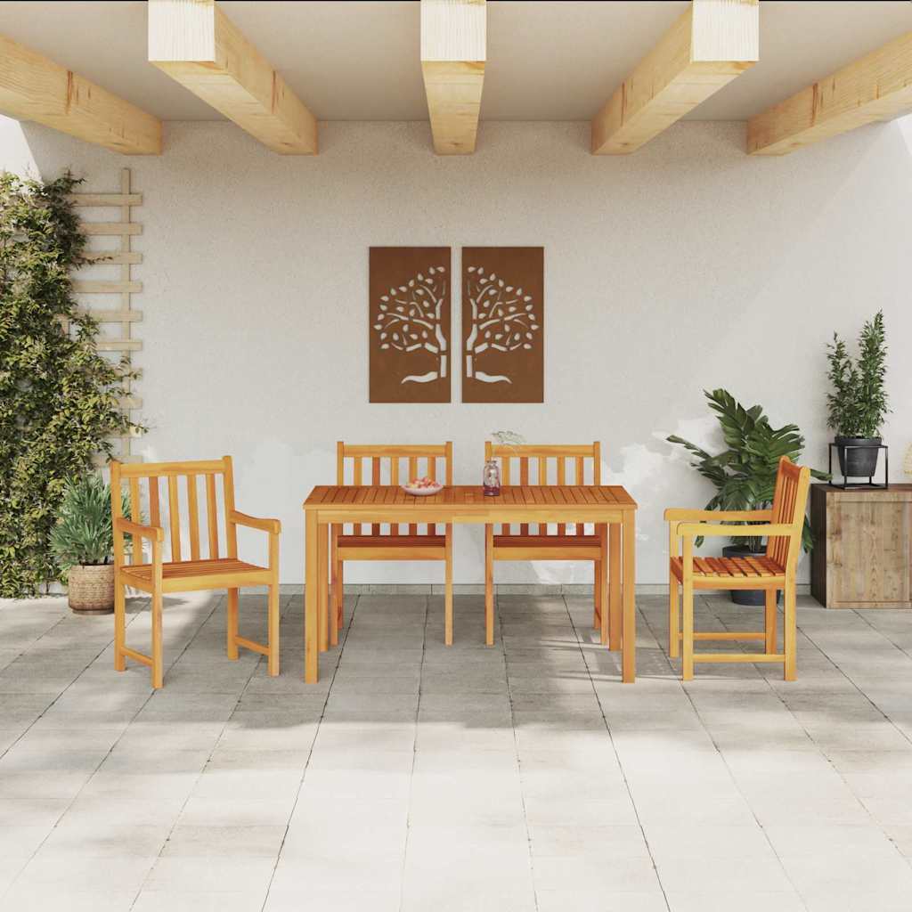 Conjunto de Comedor de Jardín 5 pcs Marrón