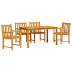 Conjunto de Comedor de Jardín 5 pcs Marrón