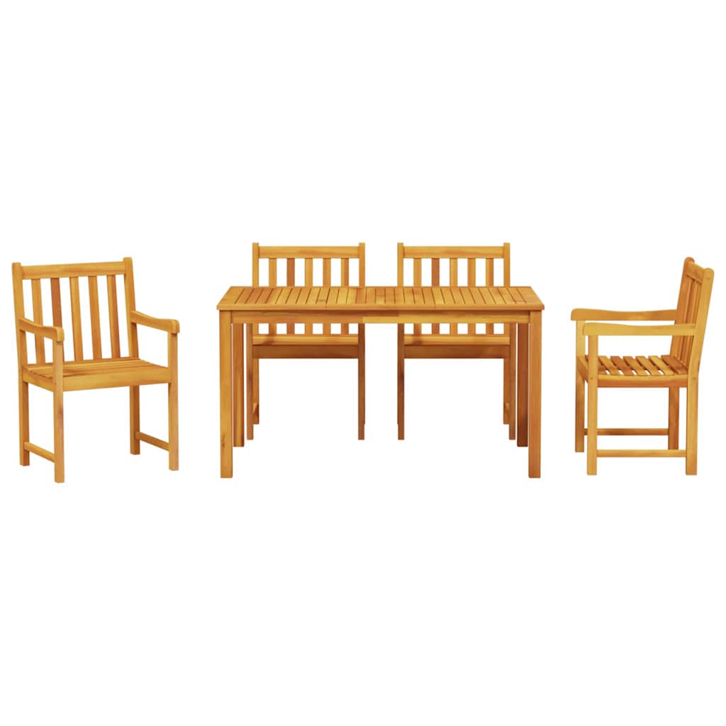 Conjunto de Comedor de Jardín 5 pcs Marrón