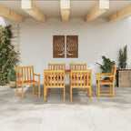 Conjunto de Comedor de Jardín 7 pcs Marrón