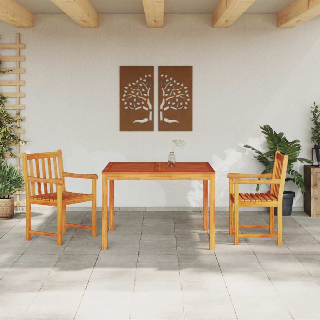 Conjunto de Comedor de Jardín 3 pcs Marrón
