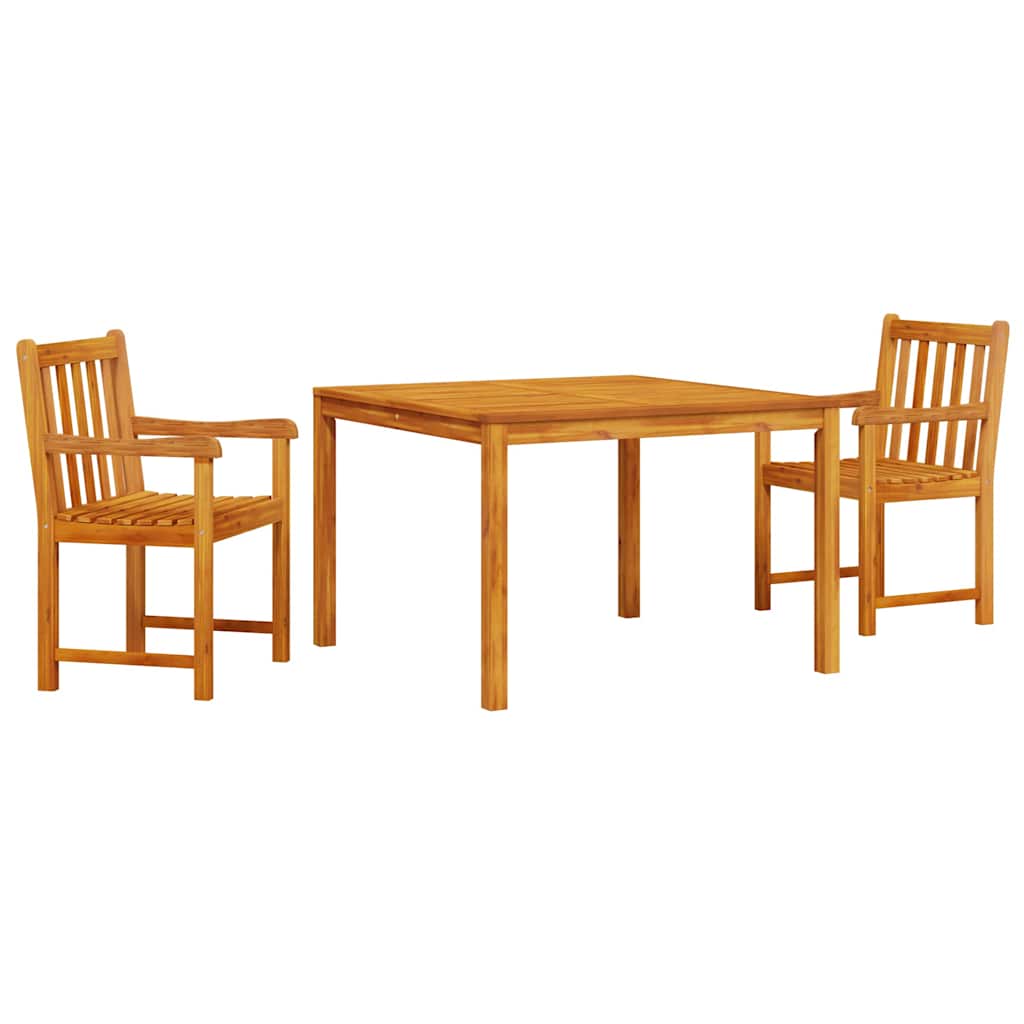 Conjunto de Comedor de Jardín 3 pcs Marrón