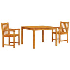 Conjunto de Comedor de Jardín 3 pcs Marrón