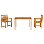 Conjunto de Comedor de Jardín 3 pcs Marrón