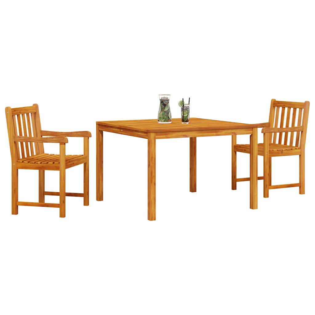 Conjunto de Comedor de Jardín 3 pcs Marrón