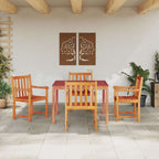 Conjunto de Comedor de Jardín 5 pcs Marrón