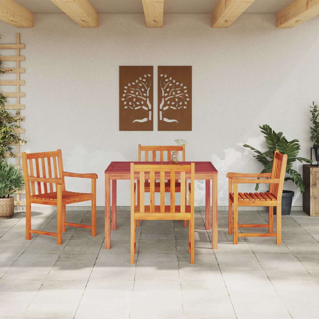 Conjunto de Comedor de Jardín 5 pcs Marrón