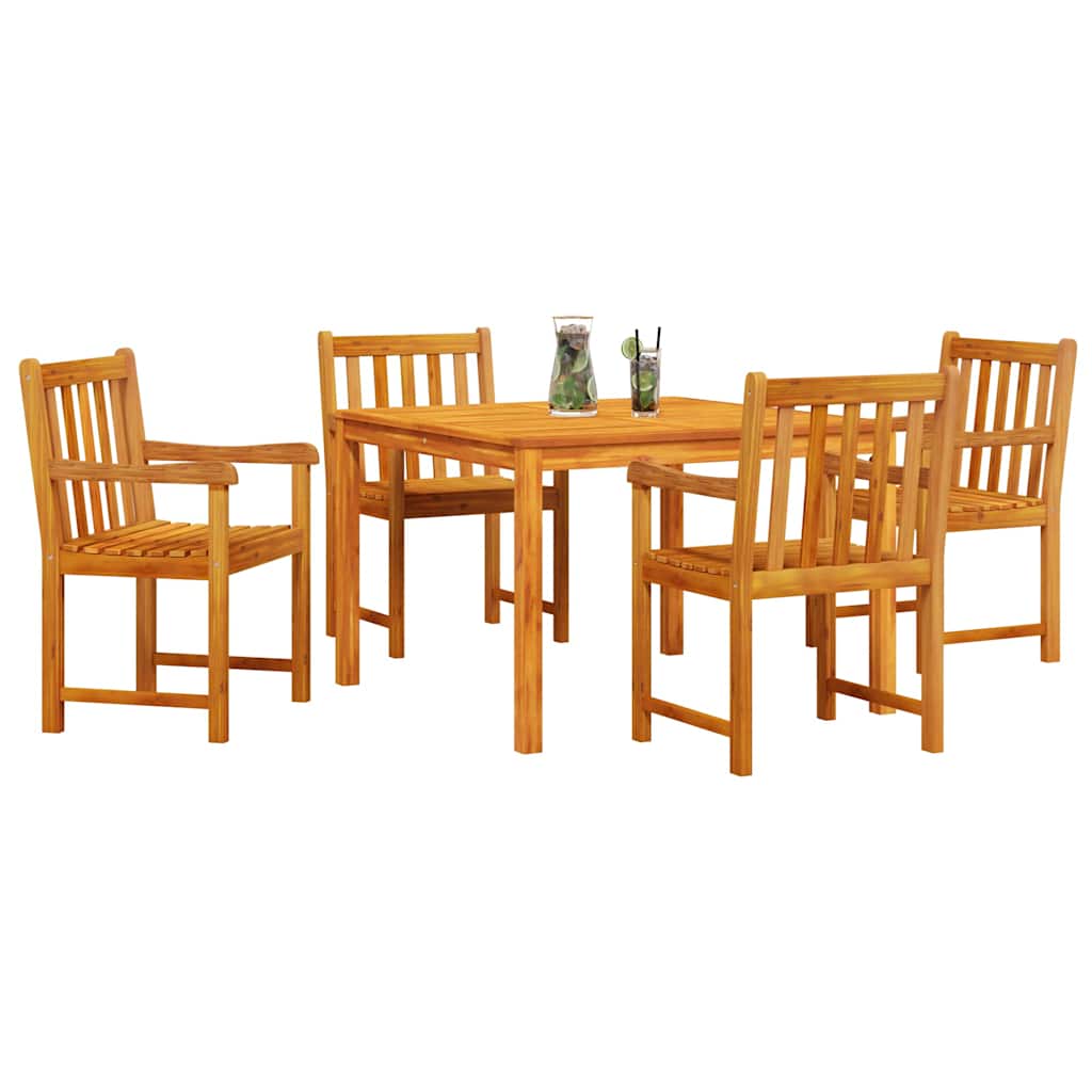 Conjunto de Comedor de Jardín 5 pcs Marrón