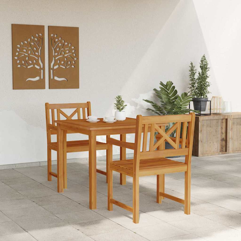 Conjunto de Comedor de Jardín 3 pcs Marrón