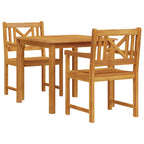 Conjunto de Comedor de Jardín 3 pcs Marrón
