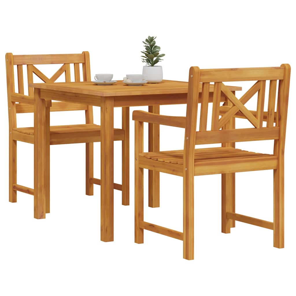 Conjunto de Comedor de Jardín 3 pcs Marrón