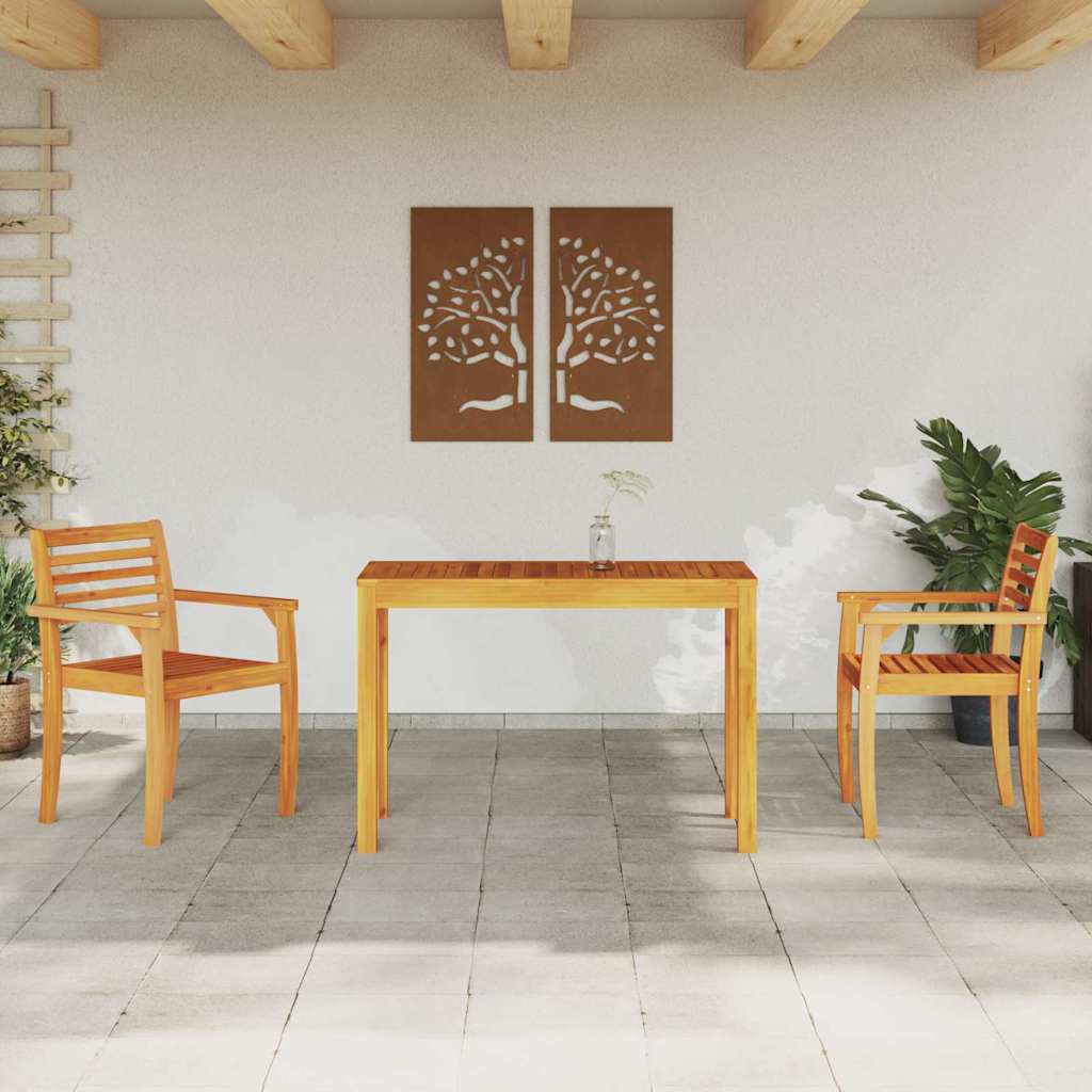 Conjunto de Comedor de Jardín 3 pcs Marrón