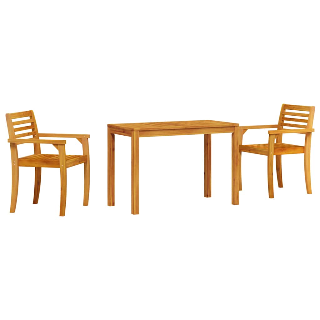 Conjunto de Comedor de Jardín 3 pcs Marrón