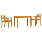 Conjunto de Comedor de Jardín 3 pcs Marrón