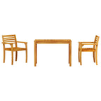 Conjunto de Comedor de Jardín 3 pcs Marrón