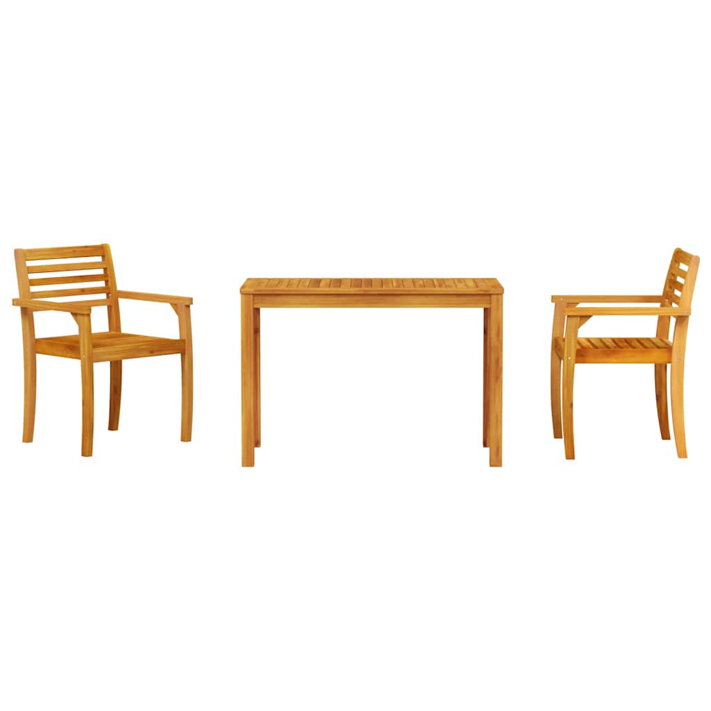 Conjunto de Comedor de Jardín 3 pcs Marrón