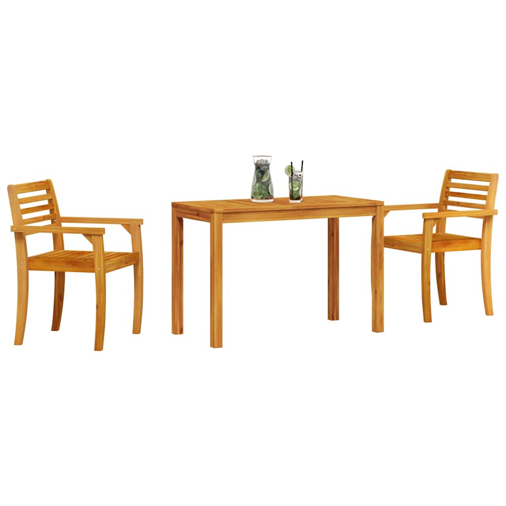 Conjunto de Comedor de Jardín 3 pcs Marrón