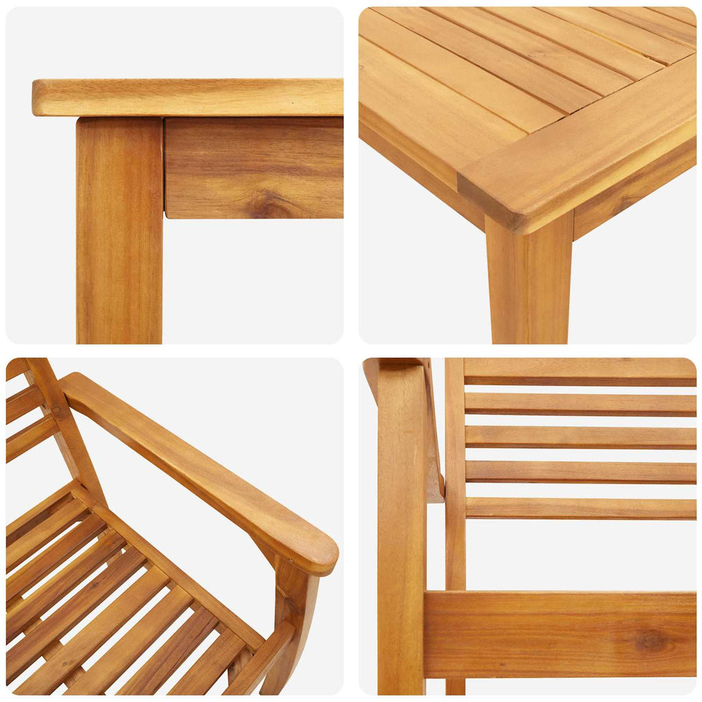 Conjunto de Comedor de Jardín 5 pcs Marrón