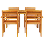 Conjunto de Comedor de Jardín 5 pcs Marrón