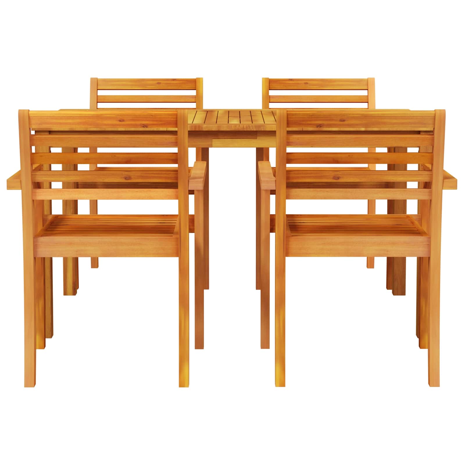Conjunto de Comedor de Jardín 5 pcs Marrón