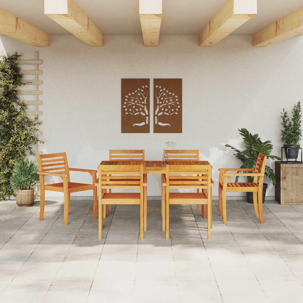 Conjunto de Comedor de Jardín 7 pcs Marrón