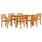 Conjunto de Comedor de Jardín 7 pcs Marrón