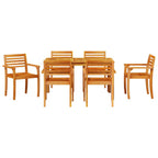 Conjunto de Comedor de Jardín 7 pcs Marrón