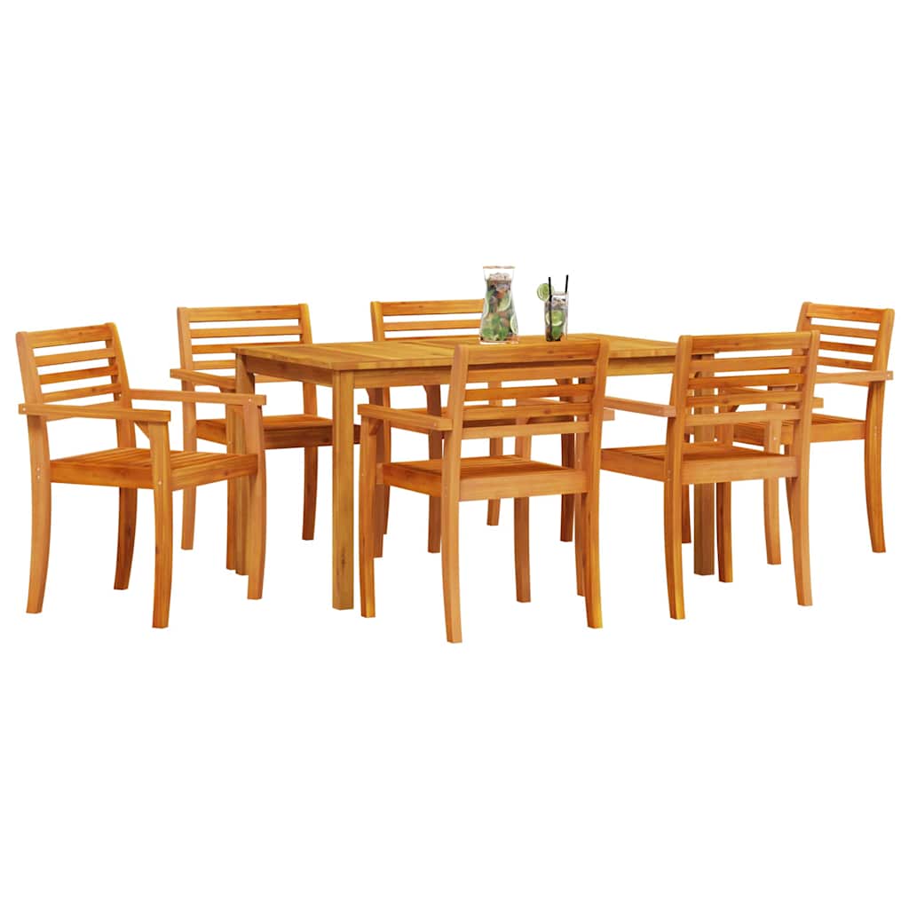 Conjunto de Comedor de Jardín 7 pcs Marrón