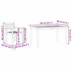 Conjunto de Comedor de Jardín 7 pcs Marrón