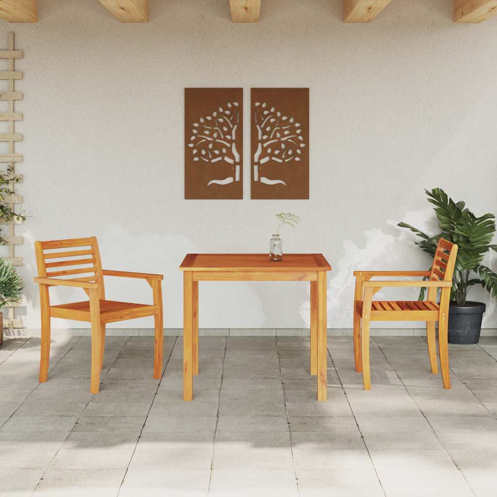 Conjunto de Comedor de Jardín 3 pcs Marrón