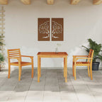 Conjunto de Comedor de Jardín 3 pcs Marrón
