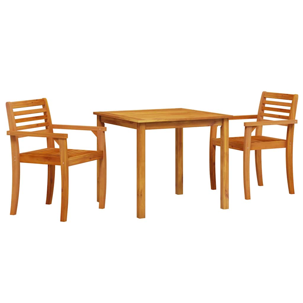 Conjunto de Comedor de Jardín 3 pcs Marrón