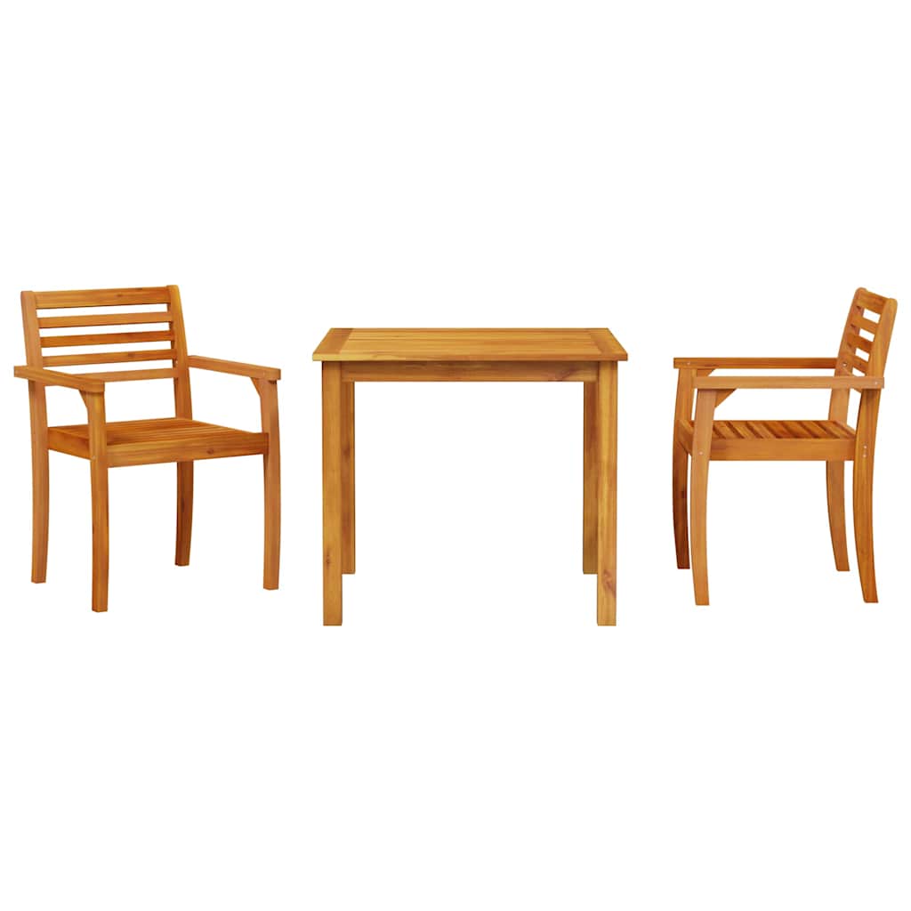 Conjunto de Comedor de Jardín 3 pcs Marrón