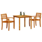 Conjunto de Comedor de Jardín 3 pcs Marrón