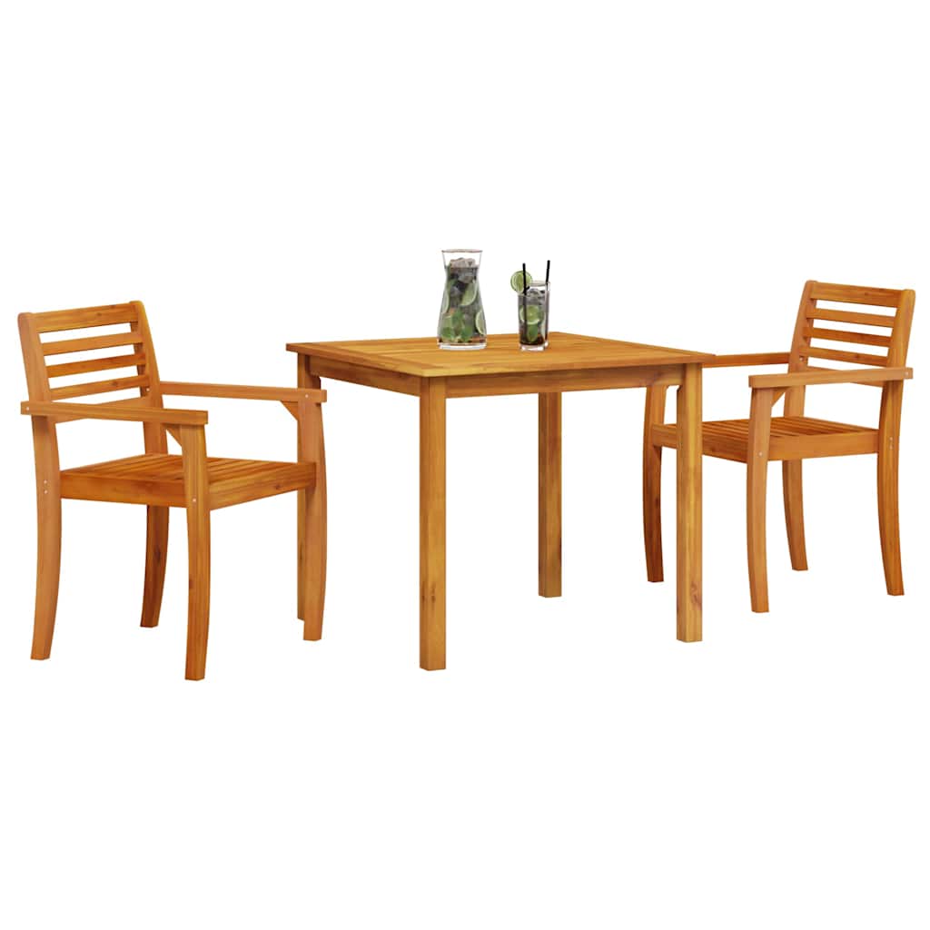 Conjunto de Comedor de Jardín 3 pcs Marrón